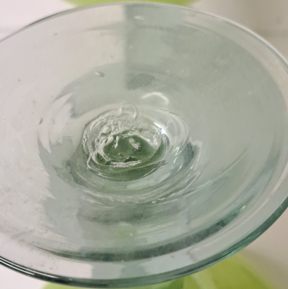 Set of Four Vintage Hand Blown Lime Green Chunky Margarita - Picture 3 of 6